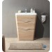Fresca Milano 26" White Oak Modern Bathroom Cabinet with Integrated Sink - B06XG29647